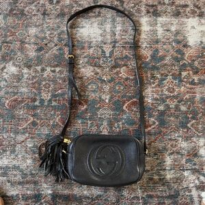 GUCCI CROSSBODY DISCO BAG - PEBBLED BLACK